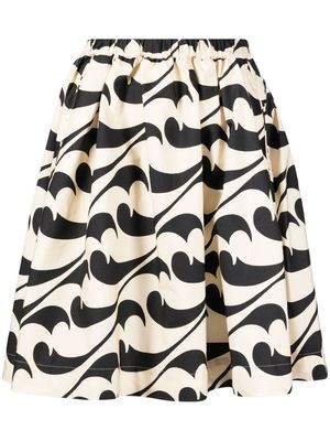 JNBY abstract-pattern cotton midi skirt - Neutrals