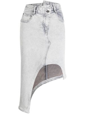 JNBY asymmetric-design denim skirt - Grey