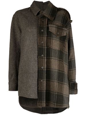 JNBY asymmetric panelled wool jacket - Brown