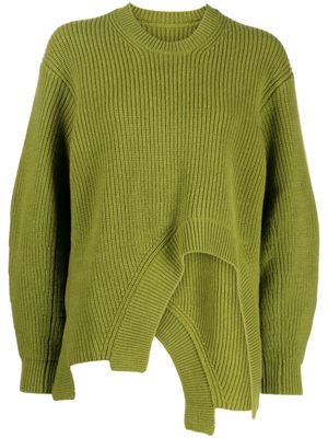 JNBY asymmetric wool jumper - Green