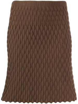 JNBY basket-stitch knitted skirt - Brown