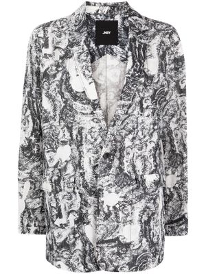 JNBY bunny-print linen blazer - White