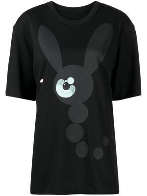 JNBY bunny-print loose-fit T-shirt - Black
