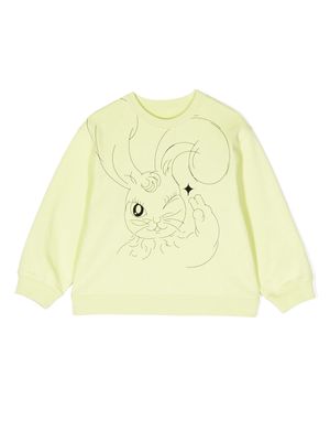 jnby by JNBY bunny-print long-sleeve sweater - Green