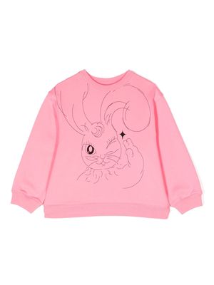 jnby by JNBY bunny-print long-sleeve sweater - Pink