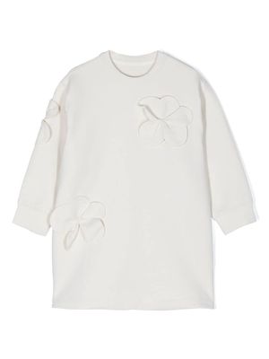 jnby by JNBY floral-appliqué cotton dress - Neutrals