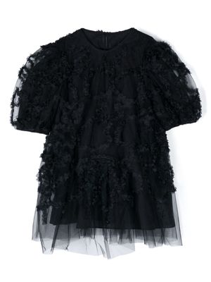 jnby by JNBY floral-embroidered tulle dress - Black