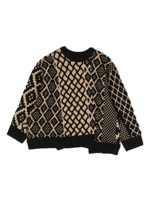 jnby by JNBY geometric-pattern wool jumper - Black