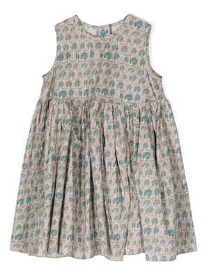 jnby by JNBY graphic-print cotton dress - Brown