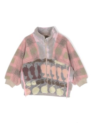 jnby by JNBY graphic-print faux-shearling jacket - Pink