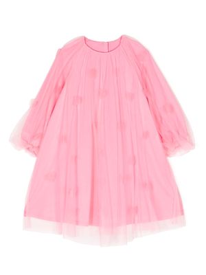 jnby by JNBY heart-motif tulle dress - Pink