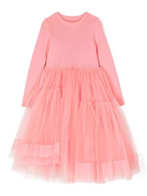jnby by JNBY knit mesh patched dress - Pink