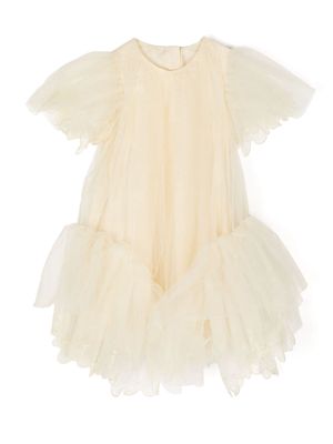 jnby by JNBY lace-trimmed tulle dress - Yellow