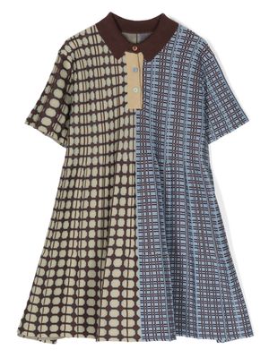 jnby by JNBY polo-collar patchwork dress - Multicolour