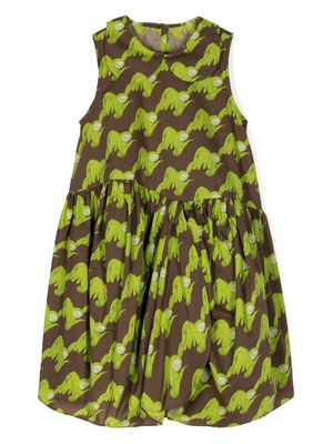 jnby by JNBY sloth-print cotton dress - Green