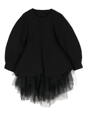 jnby by JNBY tulle-insert sweatshirt dress - Black