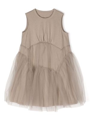 jnby by JNBY tulle-overlay cotton dress - Brown