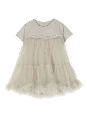 jnby by JNBY tulle-skirt cotton T-shirt dress - Neutrals