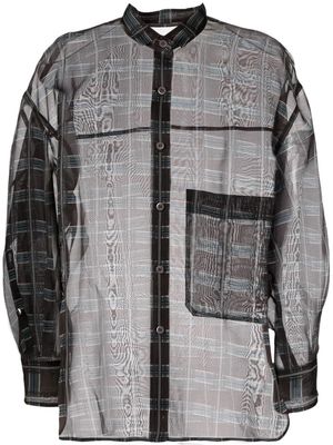 JNBY check-pattern silk shirt - Black
