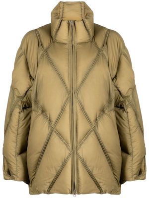 JNBY cut out-detail diamond-quilted jacket - Green