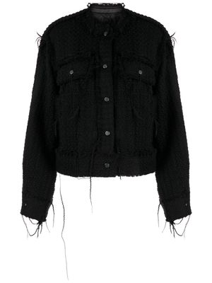 JNBY distressed-effect tweed jacket - Black