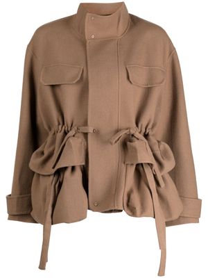 JNBY drawstring-waist wool jacket - Brown