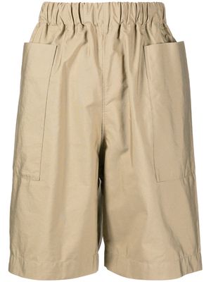 JNBY elasticated-waistband straight-leg shorts - Brown