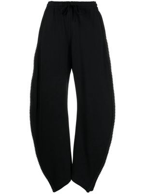 JNBY embroidered-trim cotton track pants - Black