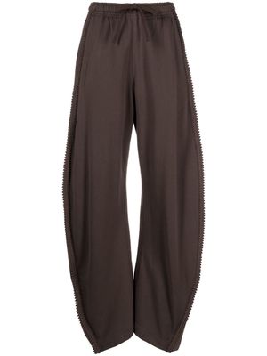 JNBY embroidered-trim cotton track pants - Brown