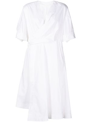 JNBY gathered short-sleeve cotton dress - White