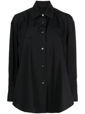 JNBY gathered-waist cotton shirt - Black