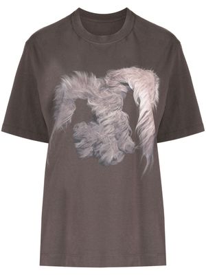 JNBY graphic-print cotton T-shirt - Brown