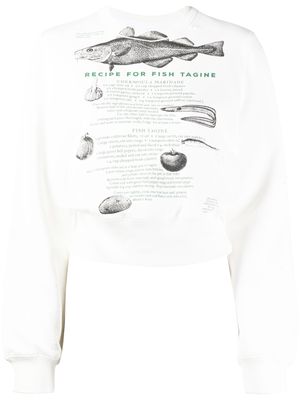 JNBY graphic-print cropped sweatshirt - White