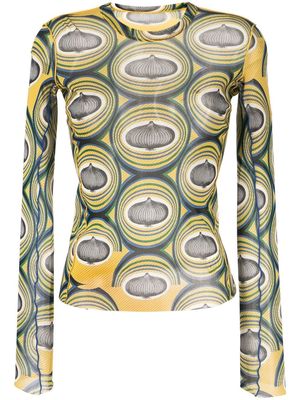 JNBY graphic-print long-sleeve top - Yellow