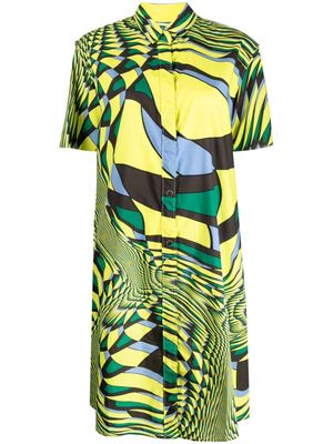 JNBY graphic-print short-sleeved shirt dress - Green