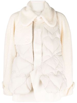 JNBY heart-motif quilted puffer jacket - Neutrals
