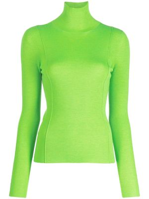 JNBY high-neck ribbed-knit jumper - Green