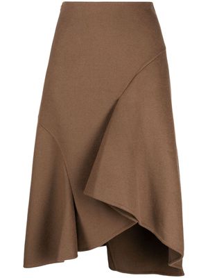 JNBY high-waisted asymmetric skirt - Brown