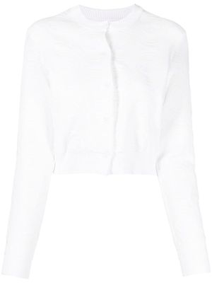JNBY jacquard cropped cardigan - White