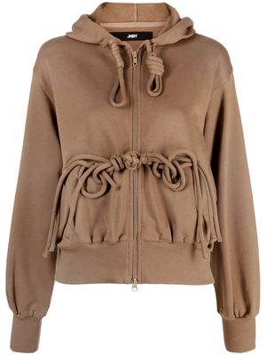 JNBY knot-detail hooded jacket - Brown