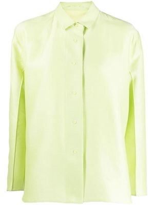 JNBY long-sleeve cotton-silk shirt - Green