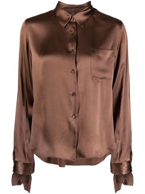 JNBY long-sleeve silk shirt - Brown