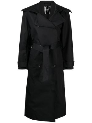 JNBY loose-fit double-breasted trench coat - Black