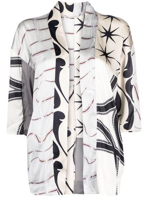 JNBY mix-print kimono jacket - Neutrals