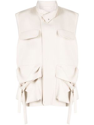 JNBY multiple-pocket wool vest - Neutrals