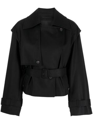 JNBY open-back cropped trench coat - Black