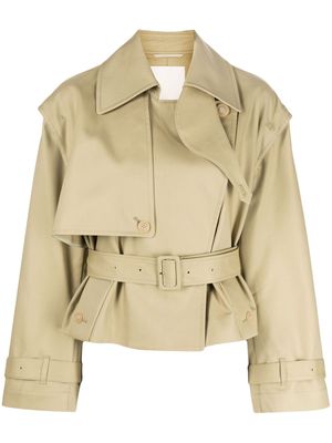 JNBY open-back cropped trench coat - Neutrals