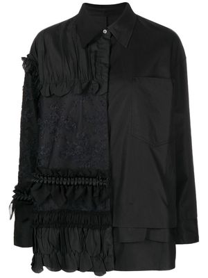 JNBY patchwork layered shirt jacket - Black