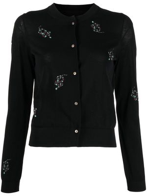 JNBY patterned-jacquard cropped cardigan - Black