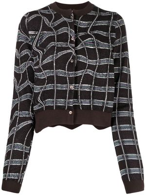 JNBY patterned jacquard cropped jumper - Brown